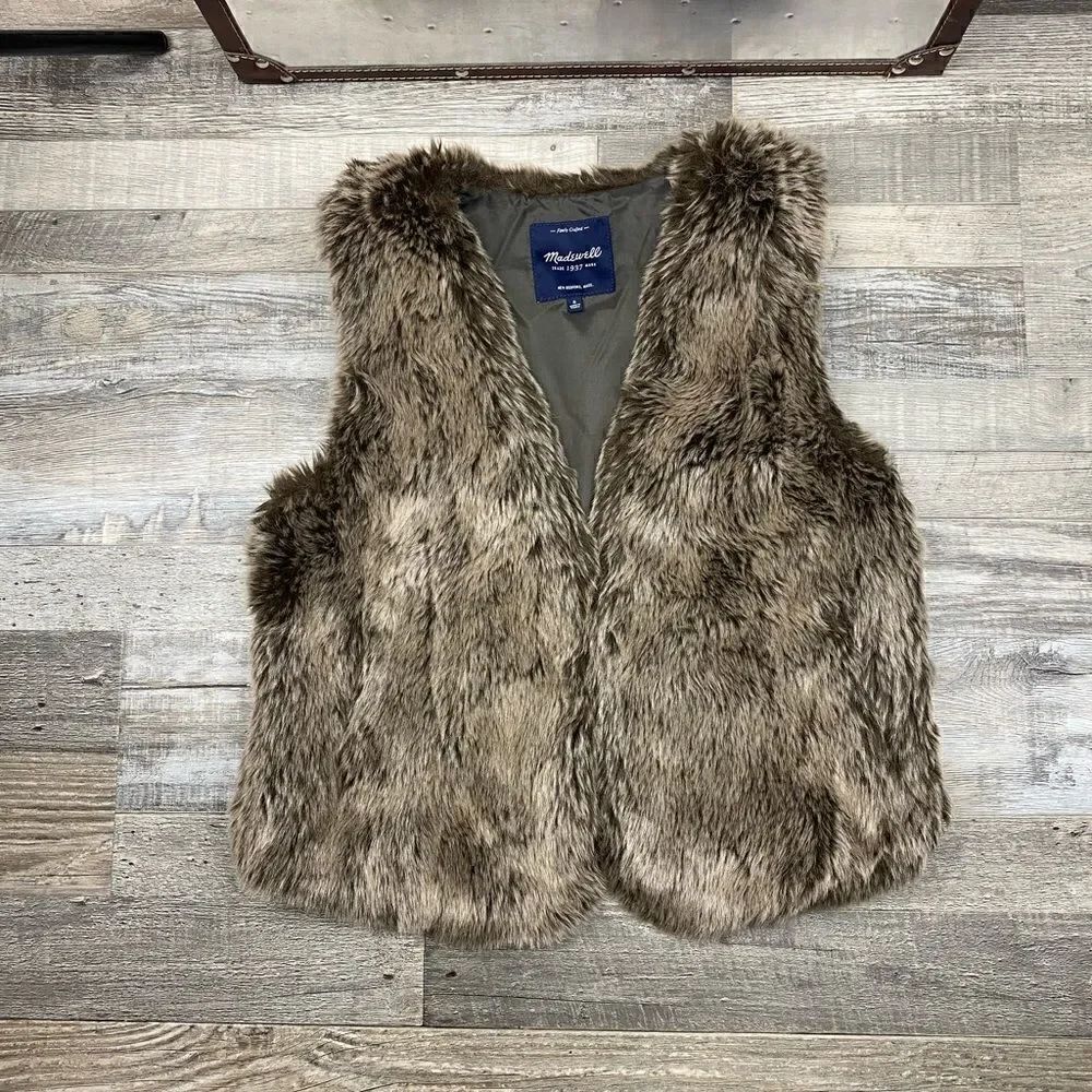 MadeWell Faux Fur Vest Size S